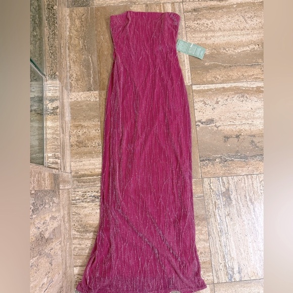 Vintage NWT Jessica McClintock x Gunne Sax Pink Metallic Strapless Gown size 5 - Picture 15 of 15
